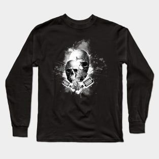 Skull Singer Vocalist Singing Mirophone Long Sleeve T-Shirt